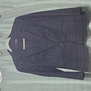 The Limited Blazer Blue Suit‎ Jacket red white pin stripes large plaid